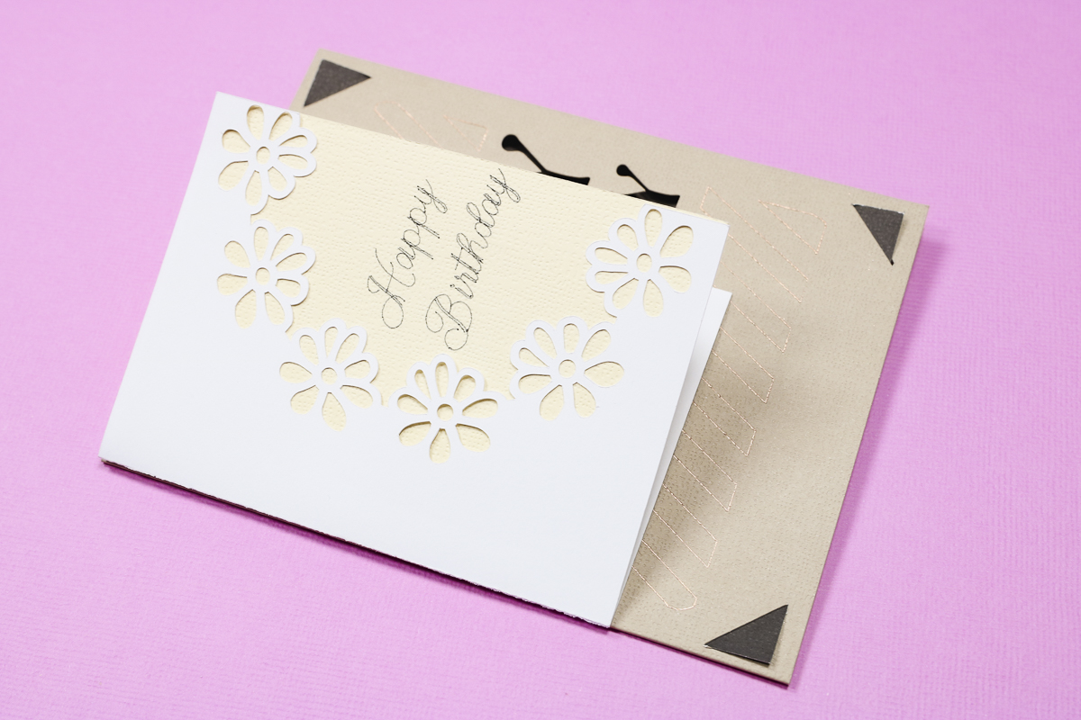 Size difference between Insert Card and Folded Card.