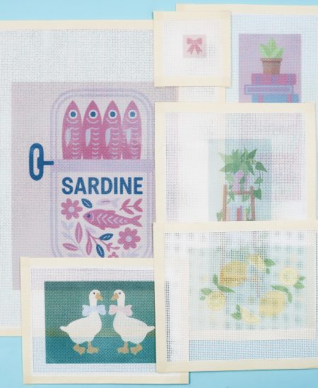 Finished sublimation needlepoint canvas.