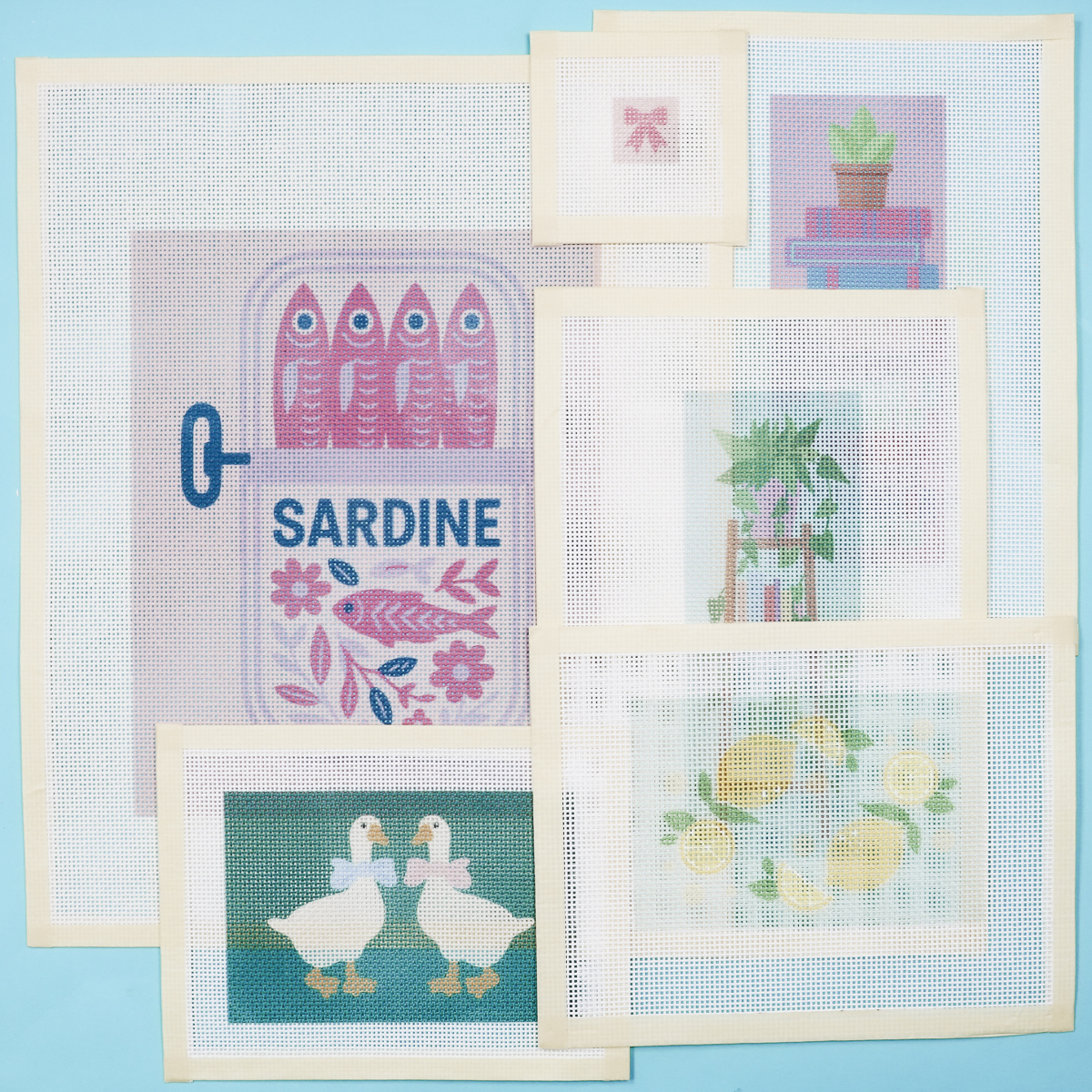 Finished sublimation needlepoint canvas.