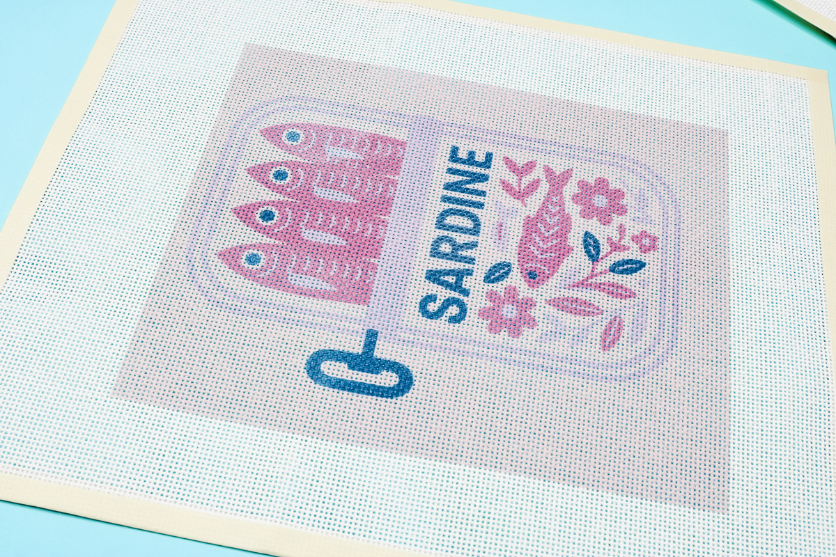 Large sardine sublimation needlepoint.