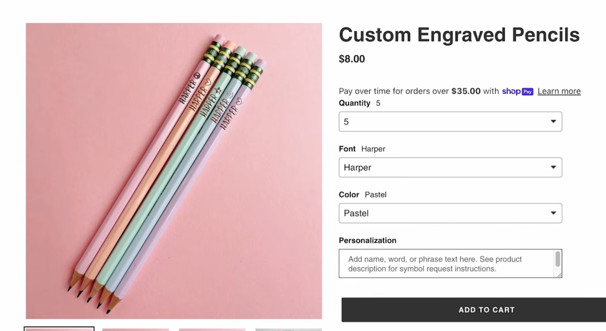 Laser engraved pencils.