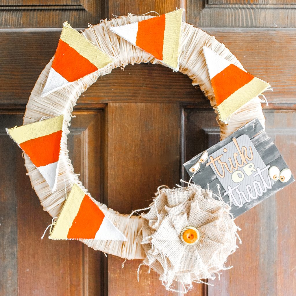 candy corn halloween wreath