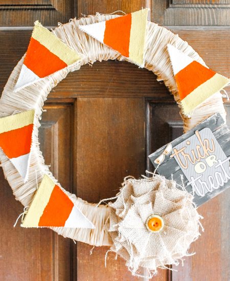 candy corn halloween wreath