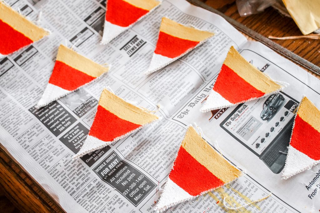 painted canvas triangles