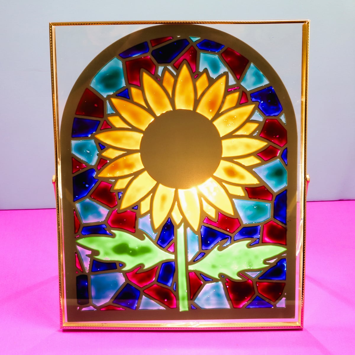 Finished Cricut stained glass project.