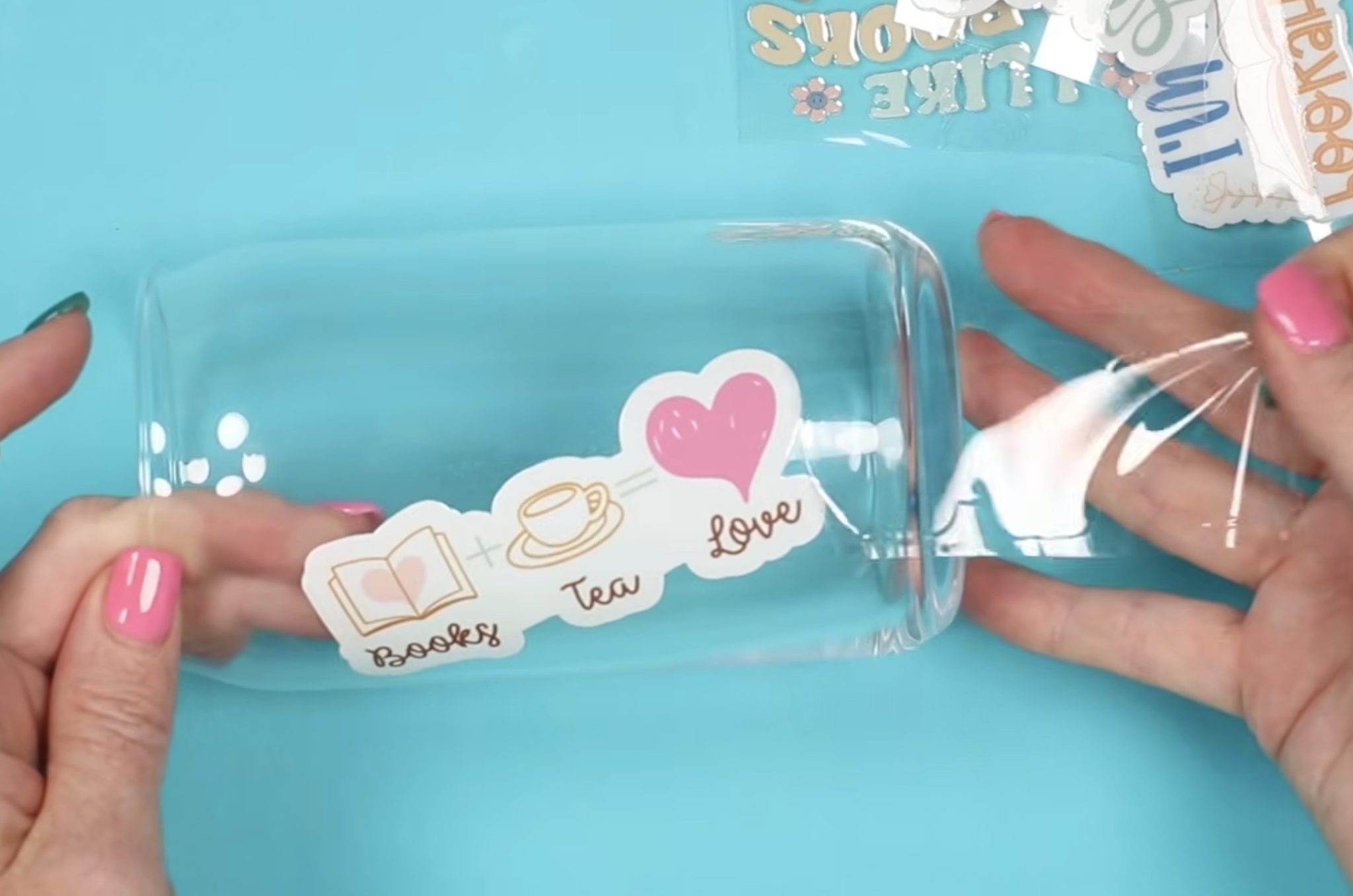 Peel away the top carrier sheet.