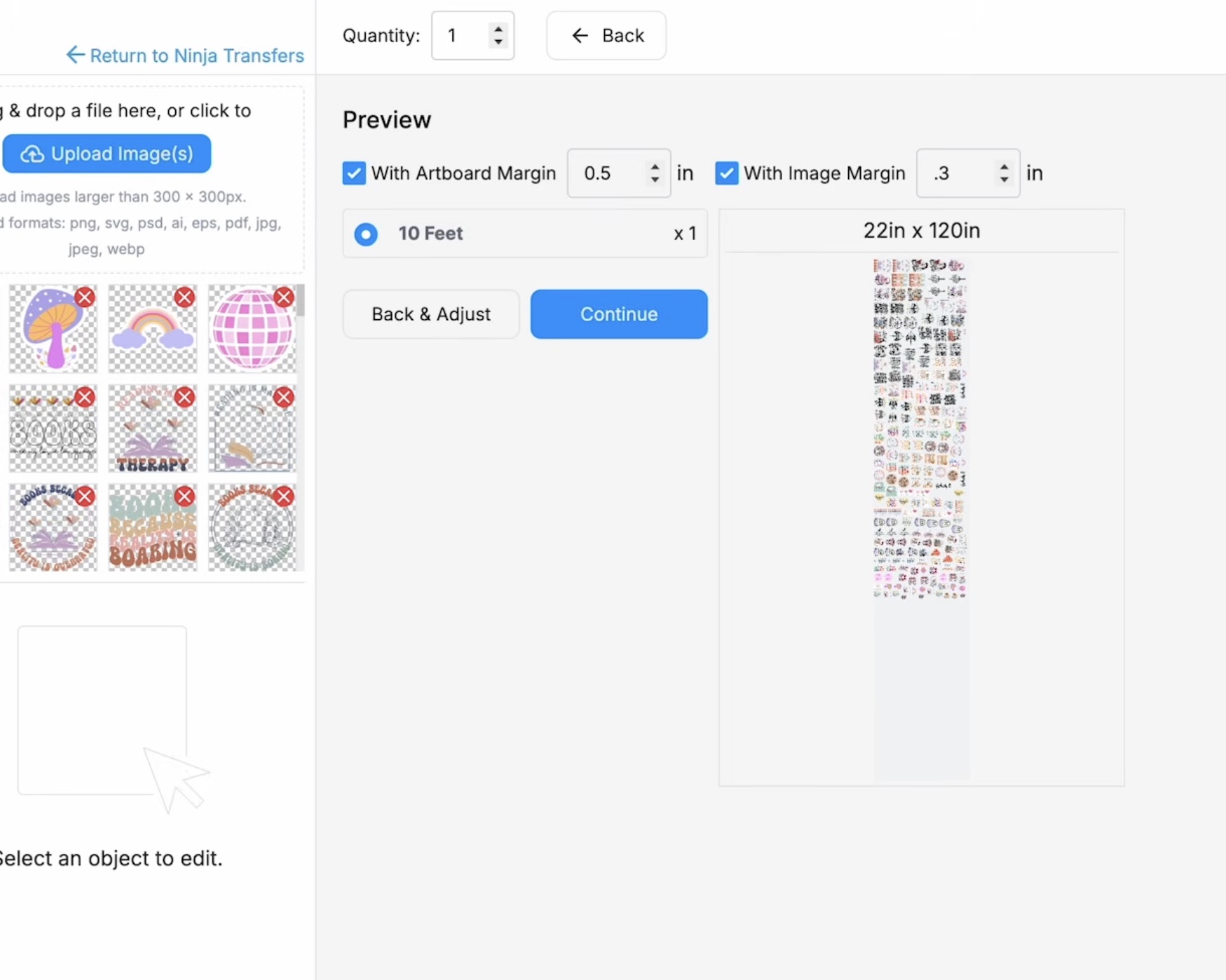 Add stickers and choose quantity.