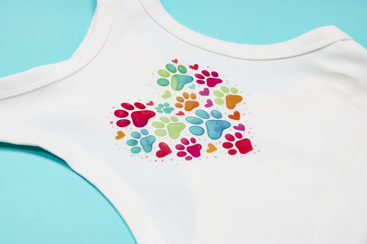 Finished sublimation pet shirt.