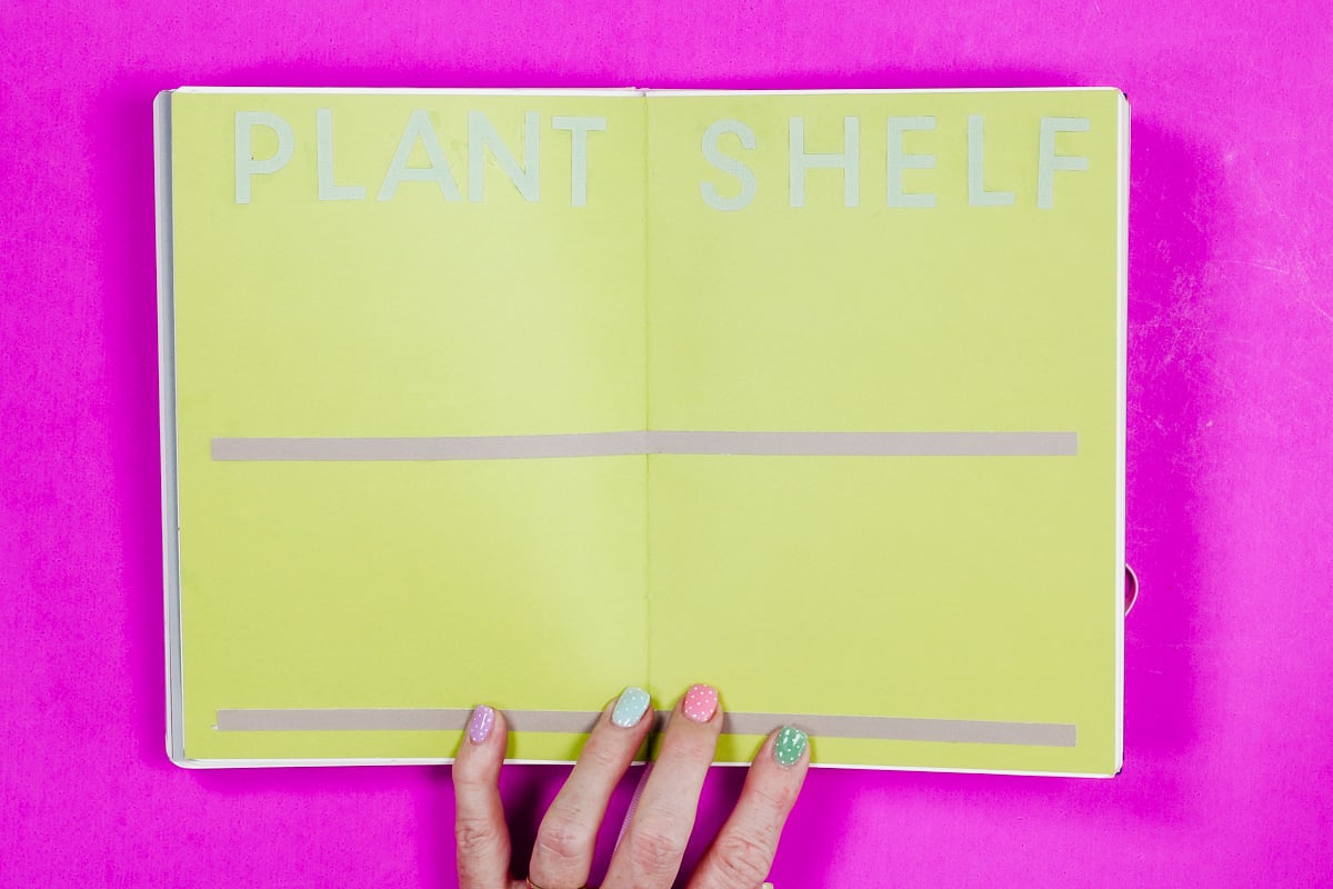 Plant shelf junk journal inspiration.