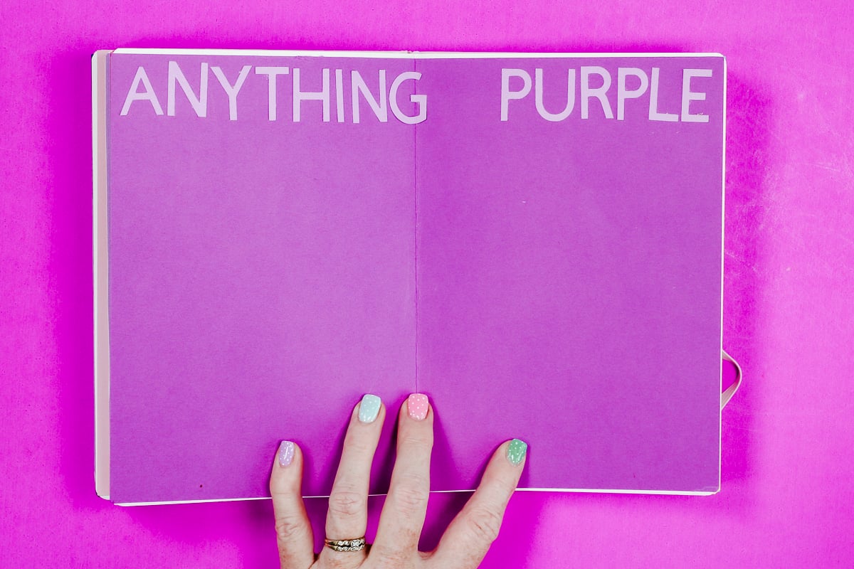 Purple dump journal layout.