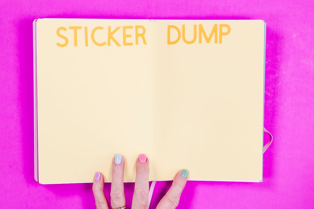 Sticker dump page layout.