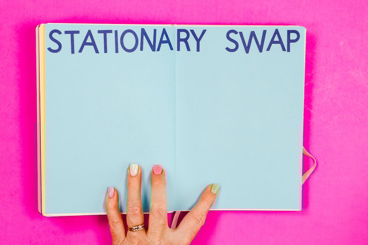 Stationary swap junk journal layout.