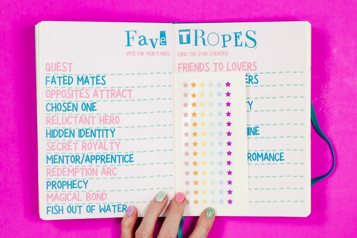 Favorite book troupe journal layout.