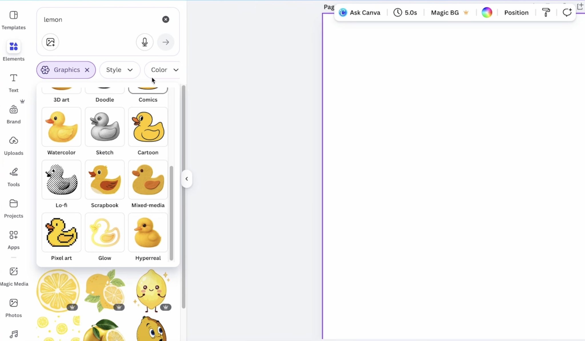 Open Canva and choose a design.
