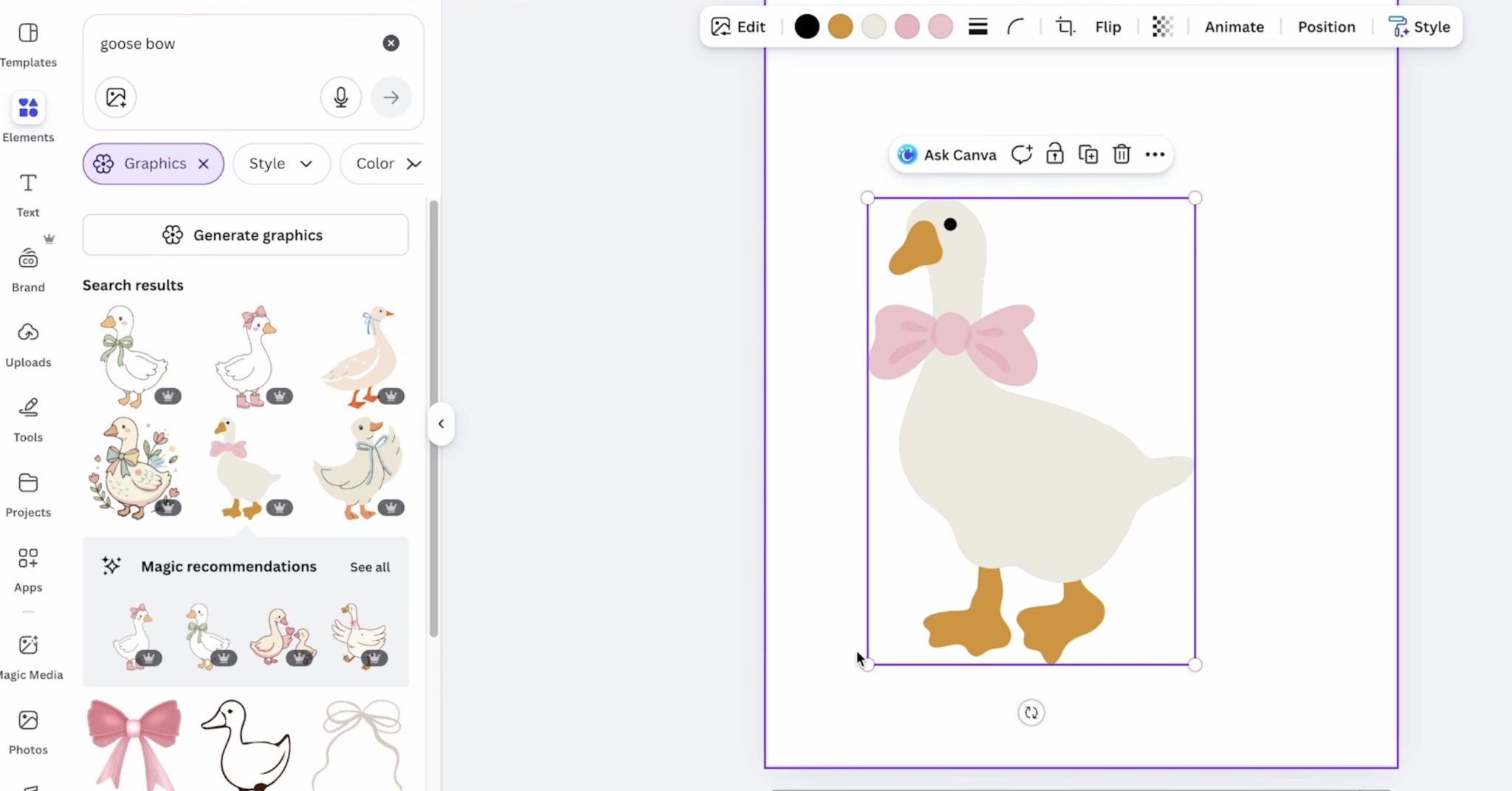 Simple goose design.