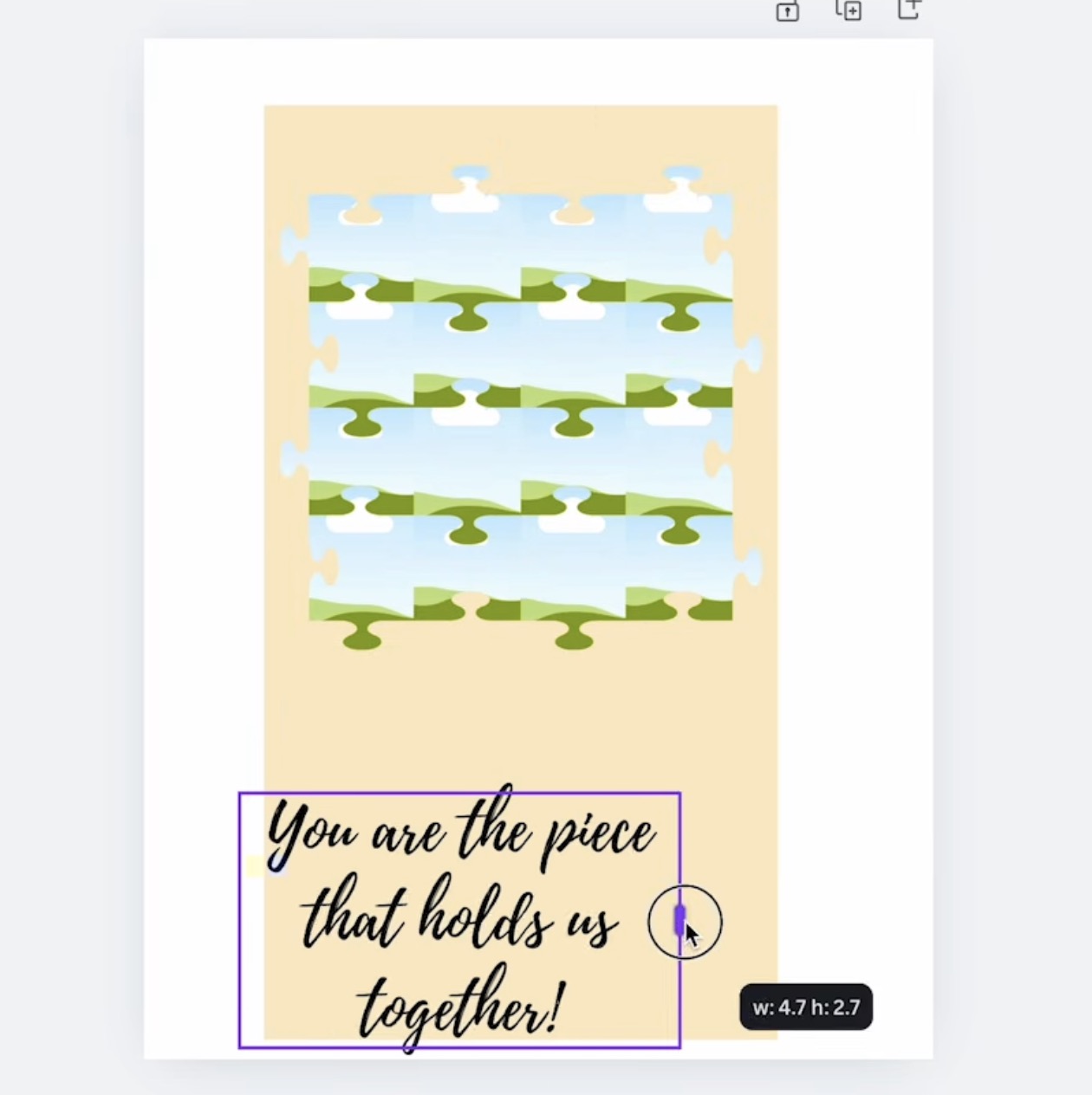 Add blank shape behind puzzle design.