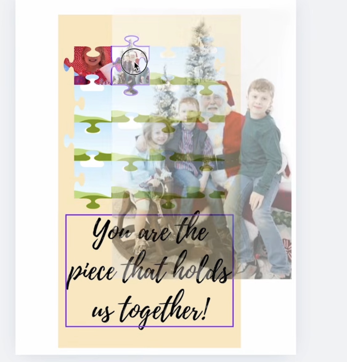 Drag image to puzzle template.