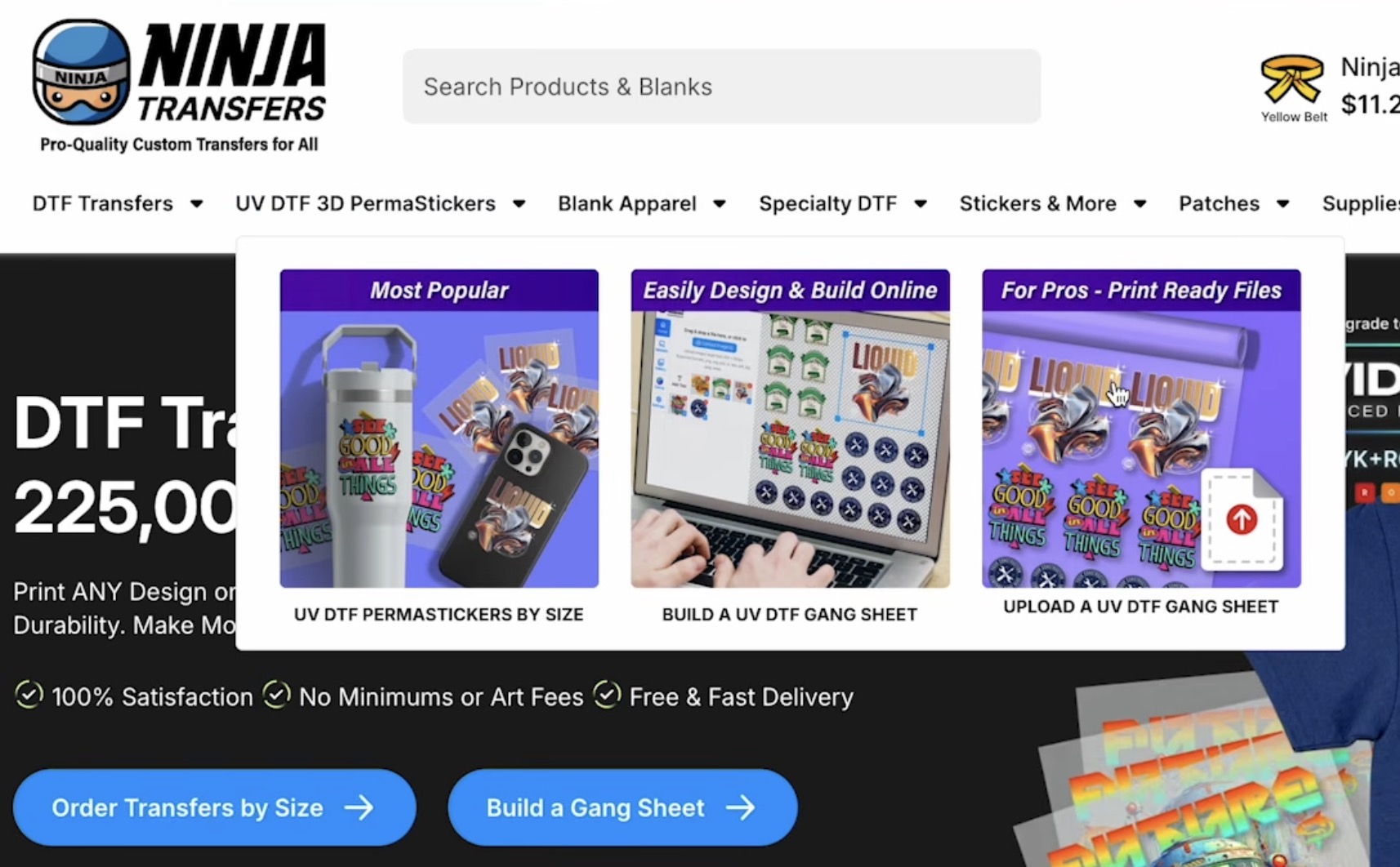 Select correct UV DTF print type.