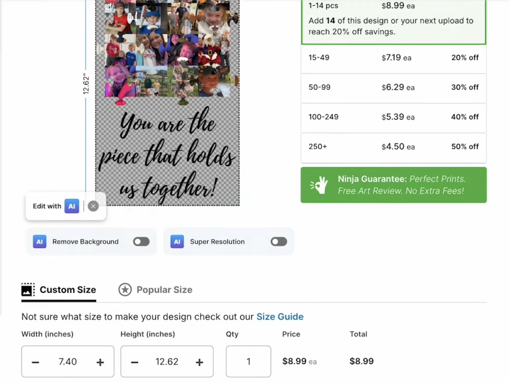 Check the size before ordering.