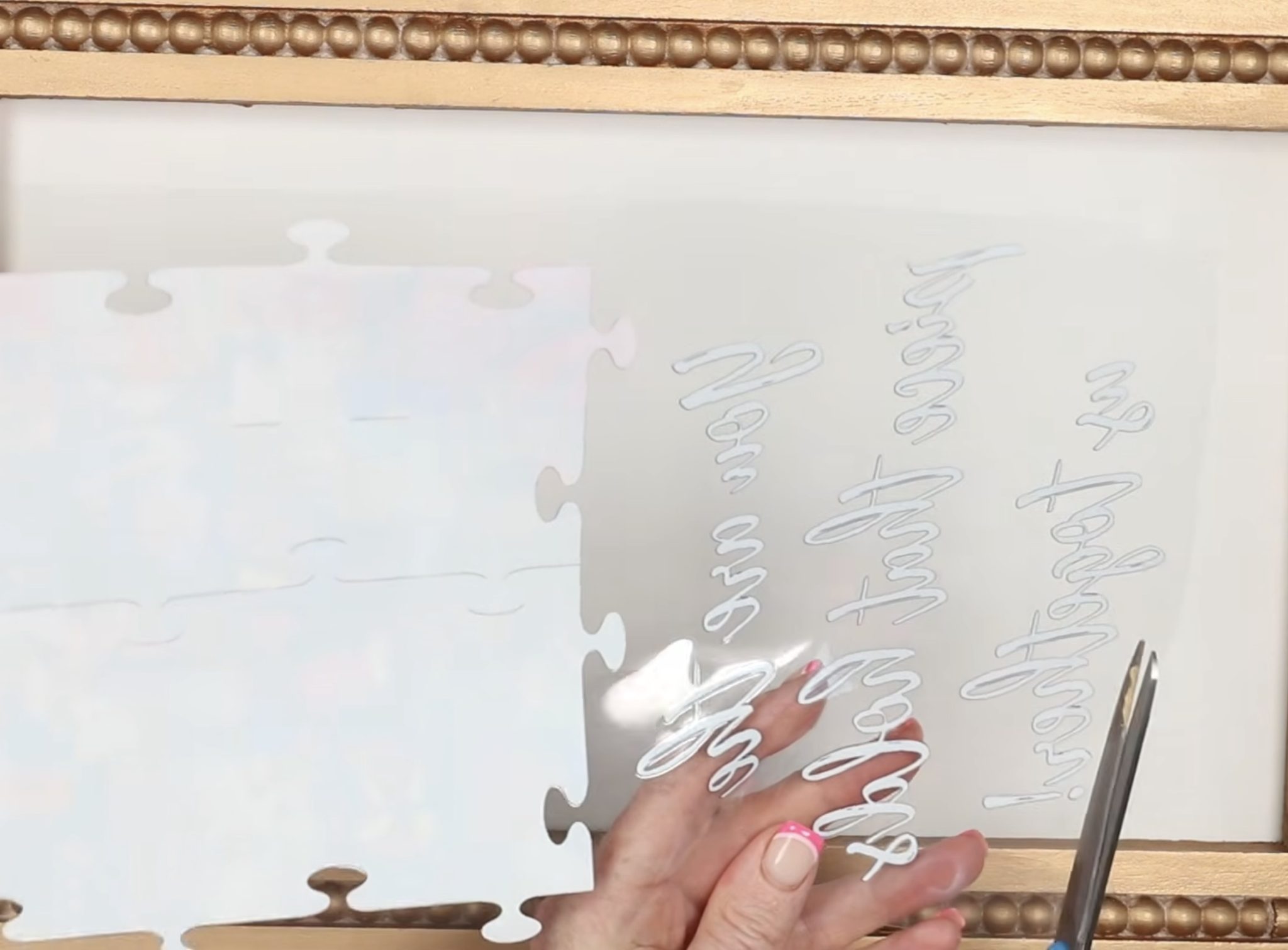 Trim UV DTF print close to the design.