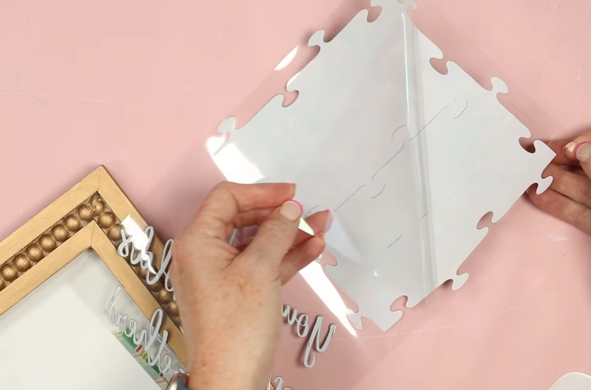 Remove the backer from the print.