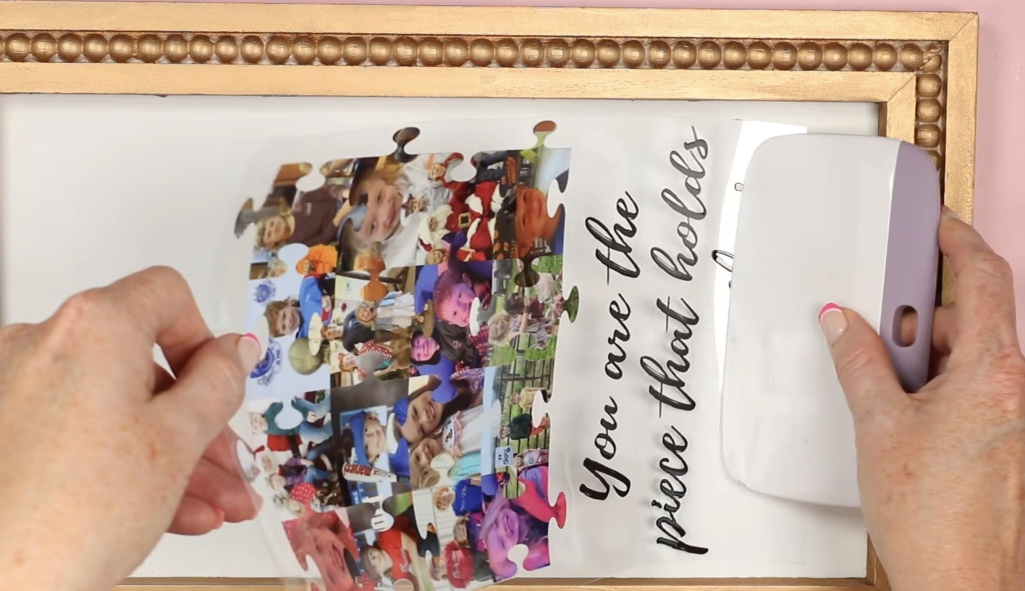 Apply UV DTF print to the sign with a scraper.