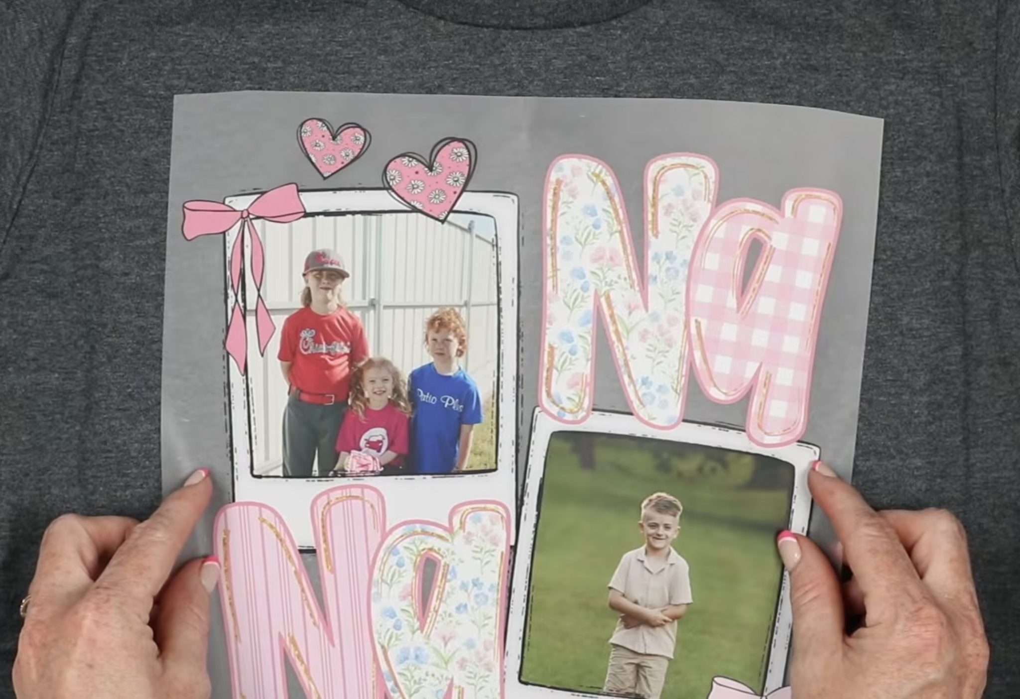 Locate DTF print on t-shirt.