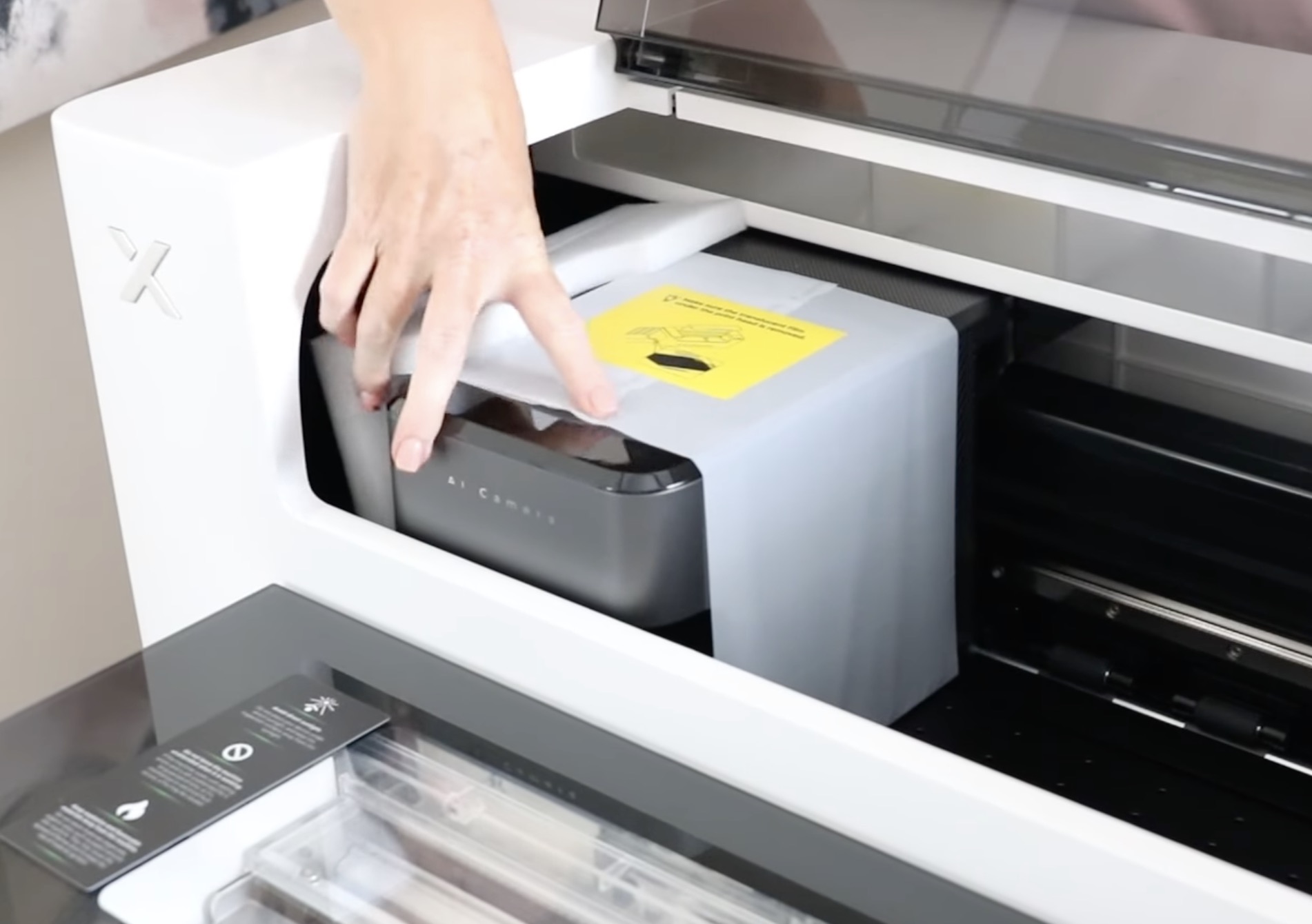 Remove packaging from the printer.