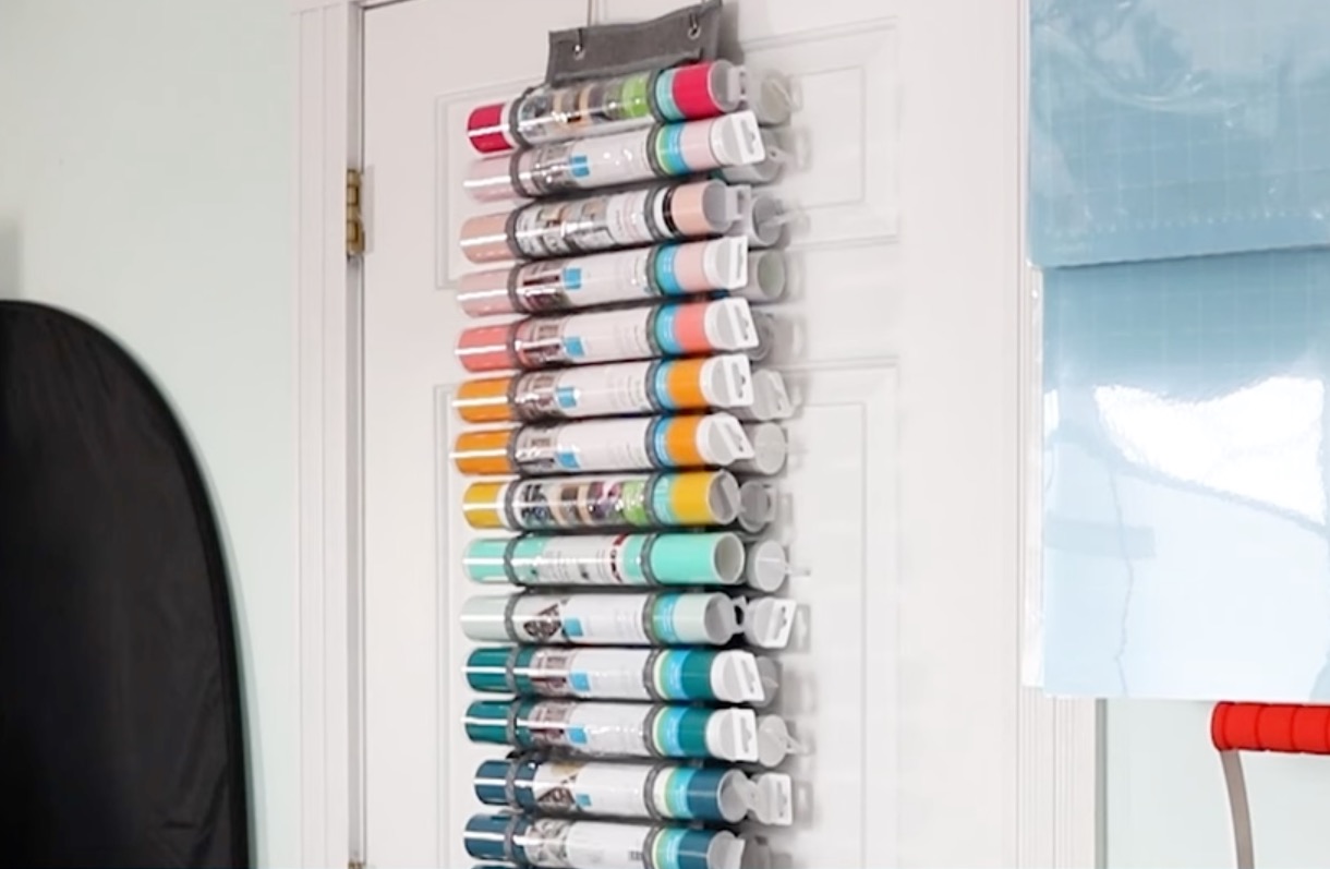 Craft room vinyl organization.
