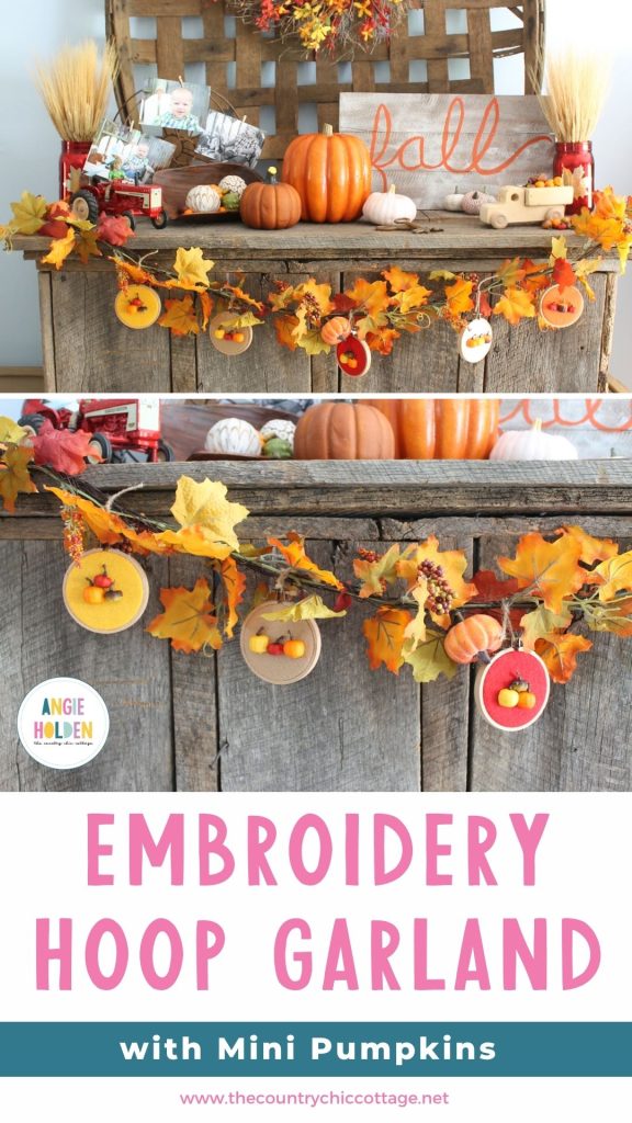 fall mantle decor with mini pumpkin garland
