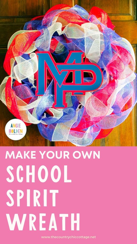 front door wreath for school pride