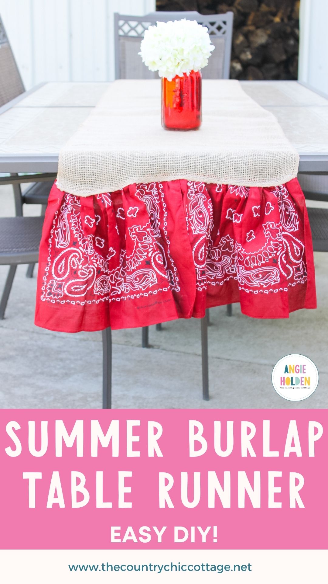 Summer Burlap Table Runner - Angie Holden The Country Chic Cottage