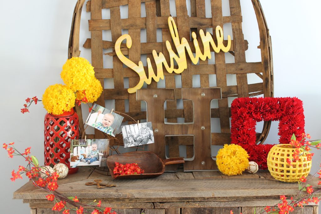 red and yellow summery decorations