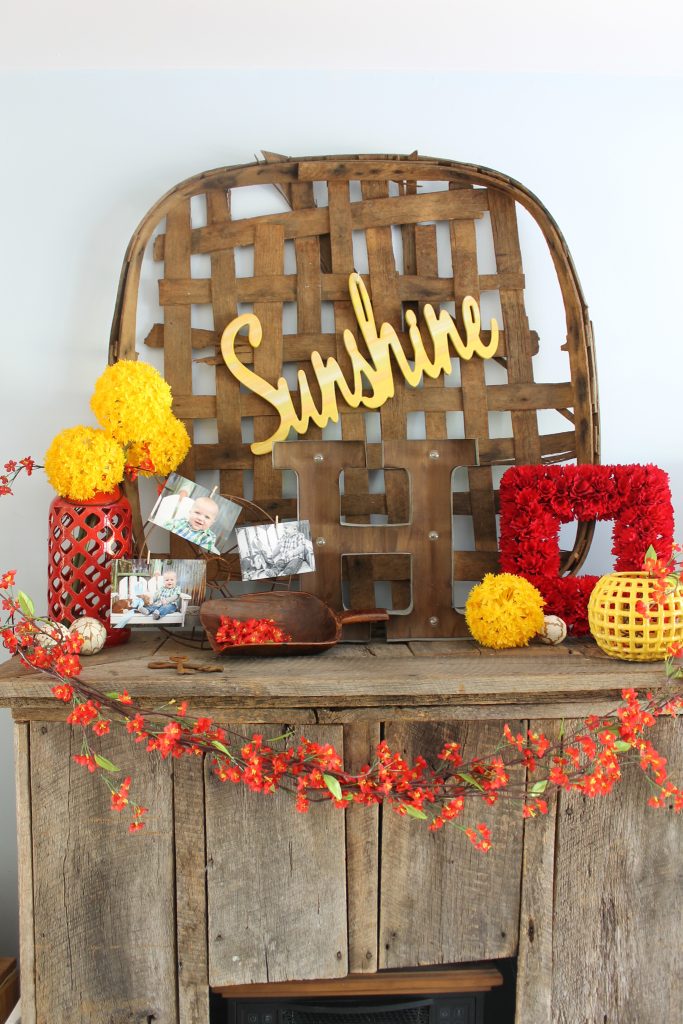 Summer mantel decor