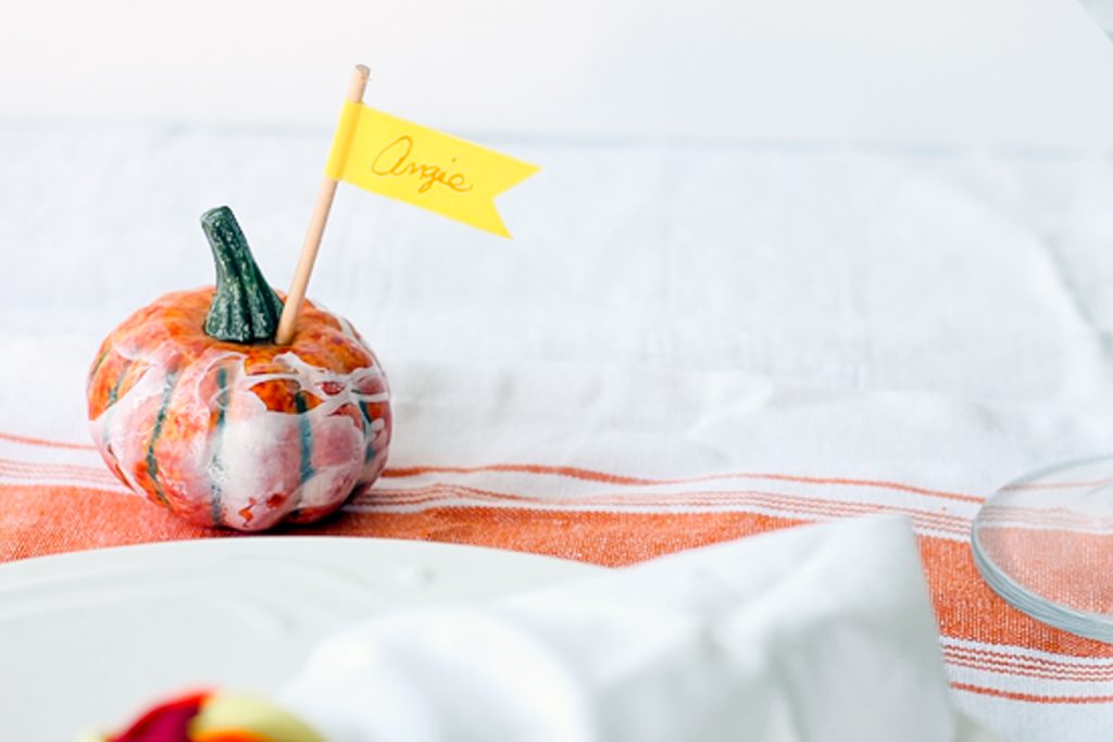 marbled faux pumpkin