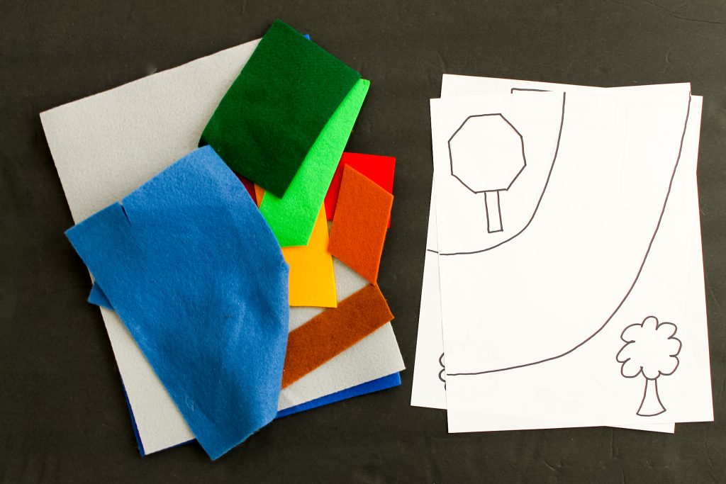 pattern and felt for transportation busy book pages