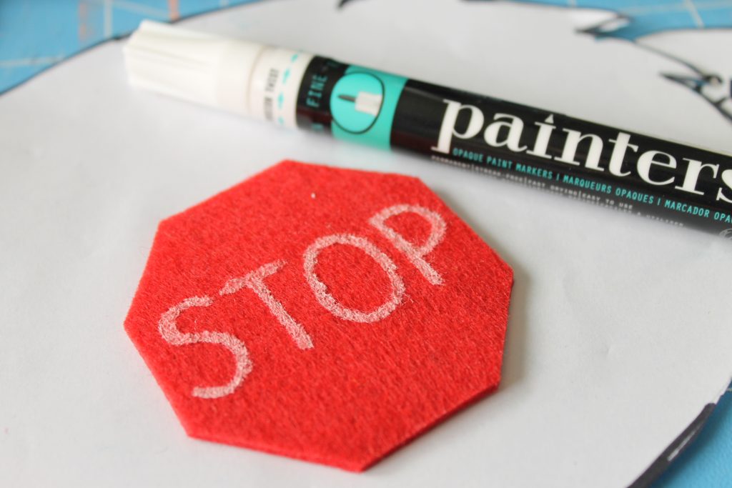creating a stop sign out of felt