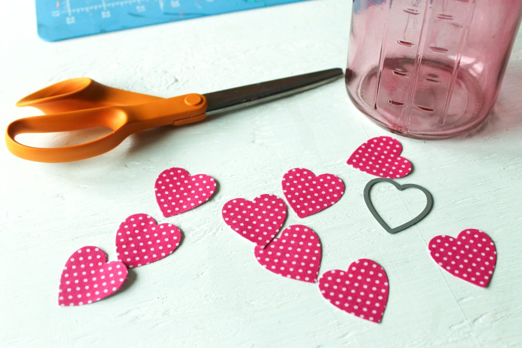 heart shaped cut fabric
