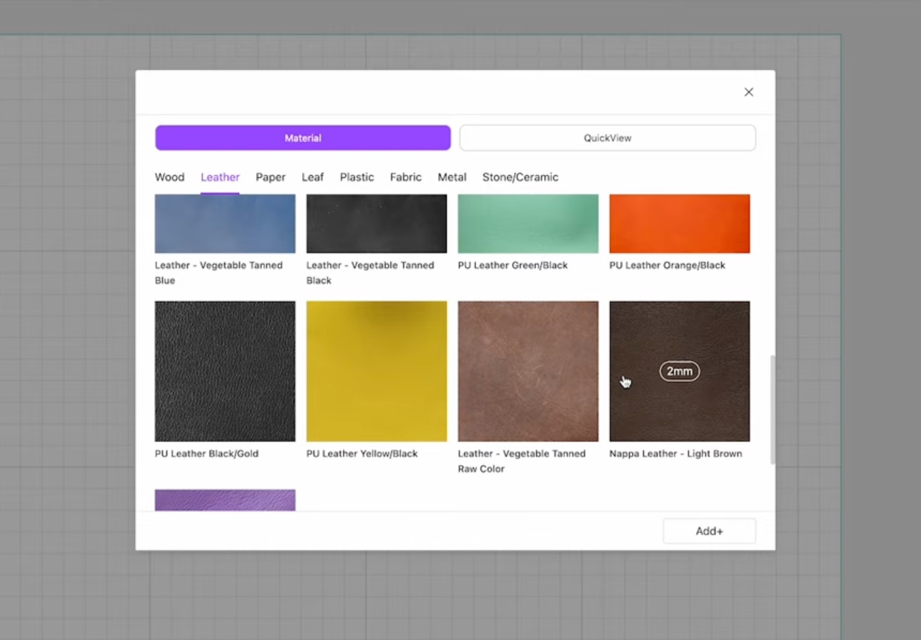 Choose the correct leather material.