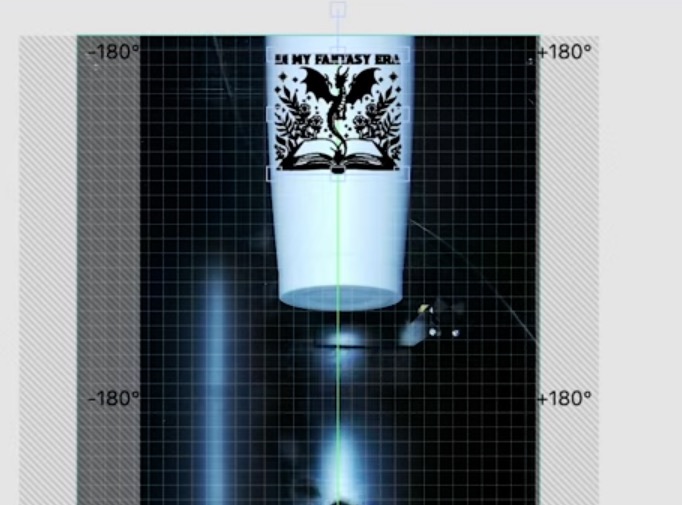 Resize the design so it will fit the tumbler.