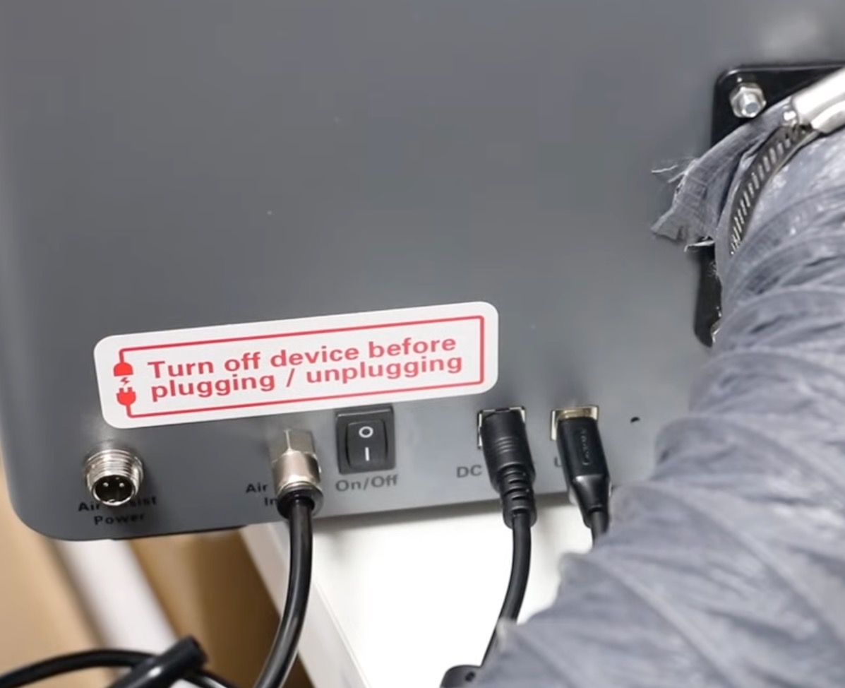 Plug in cables.