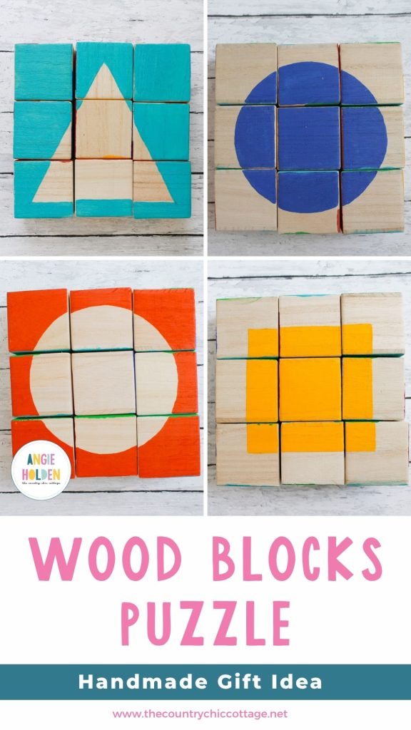 Paint your own puzzle with wooden blocks
