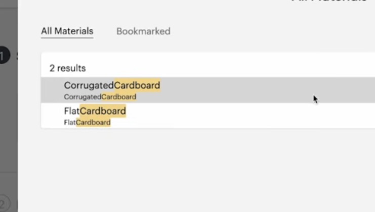 Corrugated Cardboard setting.