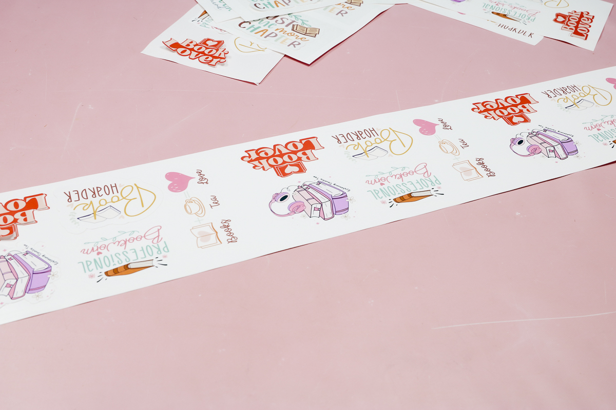 Sticker sheet printed multiple times.