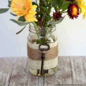 A Glimpse of Spring and an Embellished Mason Jar Vase by Making Home Base