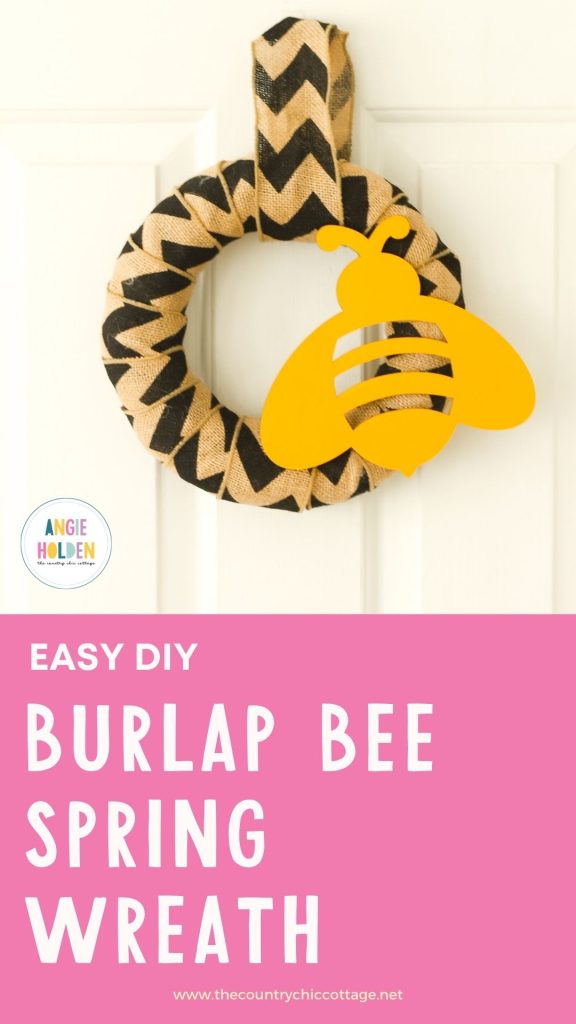 Easy DIY Burlap bee wreath for spring