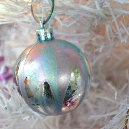 Metallic Paint Pour Christmas Ornaments by Mad in Crafts