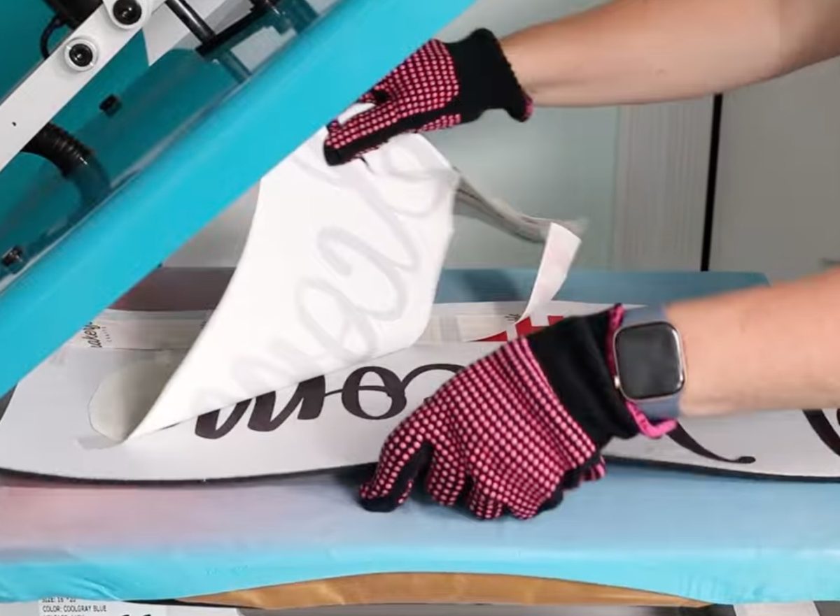 Remove sublimation print from the door mat.