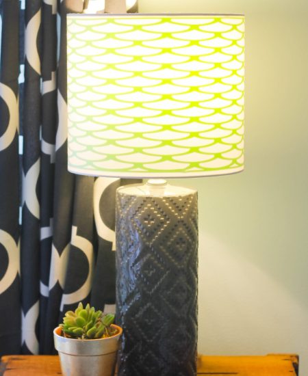 Vinyl pattern added to the inside of a lampshade