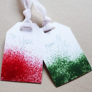 Paint Sprayed Gift Tags by 30 Minute Crafts